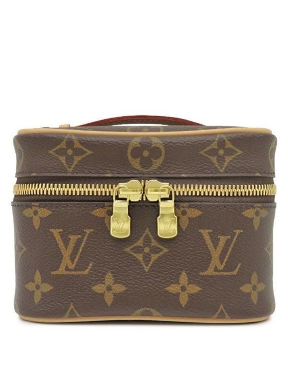 Louis Vuitton Pouch Nice Nano Monogram Canvas Gold Brown Vanity Makeup
